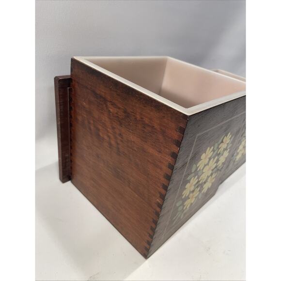 Vintage Imperial Floral Painted 3-Piece Hand Made Hardwood Kitchen Container Set - Picture 6 of 16